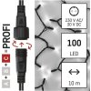 Profi LED spojovací řetěz černý, 10 m, venkovní i vnitřní, studená bílá