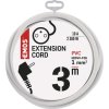 Prodlužovací kabel 3 m / 1 zásuvka / bílý / PVC / 1 mm2