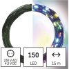 LED vánoční nano řetěz zelený, 15 m, venkovní i vnitřní, multicolor, časovač