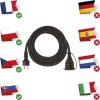 Venkovní prodlužovací kabel 5 m / 1 zásuvka / černý / guma-neopren / 230 V / 1,5 mm2
