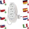 Prodlužovací kabel 2 m / 3 zásuvky / bílý / PVC / 1 mm2