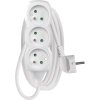 Prodlužovací kabel 2 m / 3 zásuvky / bílý / PVC / 1 mm2