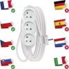 Prodlužovací kabel 5 m / 3 zásuvky / bílý / PVC / 1 mm2