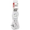 Prodlužovací kabel 10 m / 3 zásuvky / bílý / PVC / 1 mm2
