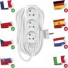 Prodlužovací kabel 10 m / 3 zásuvky / bílý / PVC / 1 mm2