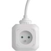 Prodlužovací kabel - kostka 1,9 m / 4 zásuvky / bílý / PVC / s USB / 1 mm2