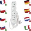 Prodlužovací kabel 1,5 m / 5 zásuvek / bílý / PVC / 1 mm2
