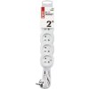 Prodlužovací kabel 2 m / 5 zásuvek / bílý / PVC / 1 mm2
