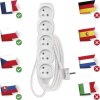 Prodlužovací kabel 3 m / 5 zásuvek / bílý / PVC / 1,5 mm2