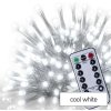 LED vánoční rampouchy, 5 m, venkovní i vnitřní, studená bílá, ovladač, programy, časovač