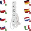Prodlužovací kabel 2 m / 6 zásuvek / bílý / PVC / 1 mm2