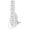 Prodlužovací kabel 2 m / 6 zásuvek / bílý / PVC / 1 mm2