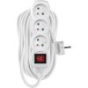 Prodlužovací kabel 10 m / 3 zásuvky / s vypínačem / bílý / PVC / 1 mm2