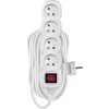 Prodlužovací kabel 10 m / 4 zásuvky / s vypínačem / bílý / PVC / 1 mm2