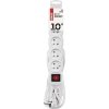 Prodlužovací kabel 10 m / 5 zásuvek / s vypínačem / bílý / PVC / 1 mm2