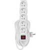 Prodlužovací kabel 10 m / 5 zásuvek / s vypínačem / bílý / PVC / 1 mm2