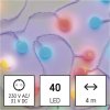 LED světelný cherry řetěz – kuličky 2,5 cm, 4 m, venkovní i vnitřní, multicolor, časovač