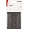 Zásuvka dvojnásobná, antracit