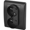 Zásuvka dvojnásobná, antracit