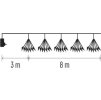 LED světelný řetěz – svítící trsy, nano, 8 m, vnitřní, studená bílá, časovač