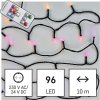 LED vánoční řetěz, 10 m, venkovní i vnitřní, RGB, ovladač, programy, časovač