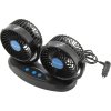 Ventilátor MITCHELL DUO 2x130mm 12V na palubní desku s teploměrem