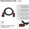 3 fázový venkovní prodlužovací kabel 10 m / 1 zásuvka / černý / guma / 400 V / 4 mm2