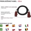 3 fázový venkovní prodlužovací kabel 10 m / 1 zásuvka / černý / guma / 400 V / 4 mm2