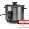 NEDIS rýžovar/ spotřeba 400 W/ objem 1,0 L/ nepřilnavý povrchy/ vyjímatelná miska/ automatické vypnutí/ černo-stříbrný