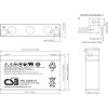 CSB Pb záložní akumulátor VRLA AGM 6V/9Ah (HRL634W F2)