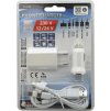Nabíječka telefonu 230/12V 2,1A (Iphone, miniUSB, microUSB, USB-C)