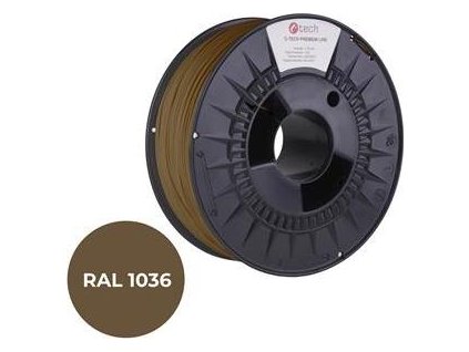 Tisková struna (filament) C-TECH PREMIUM LINE, PLA, perleťová zlatá, RAL1036, 1,75mm, 1kg