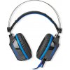 NEDIS herní headset GHST500BK/ drátová sluchátka + mikrofon/ zvuk 7.1/ LED/ USB/ kabel 2,1 m/ černo-modrý