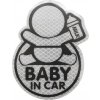 Dekor samolepiaci BABY IN CAR strieborný