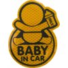 Dekor samolepiaci BABY IN CAR žltý