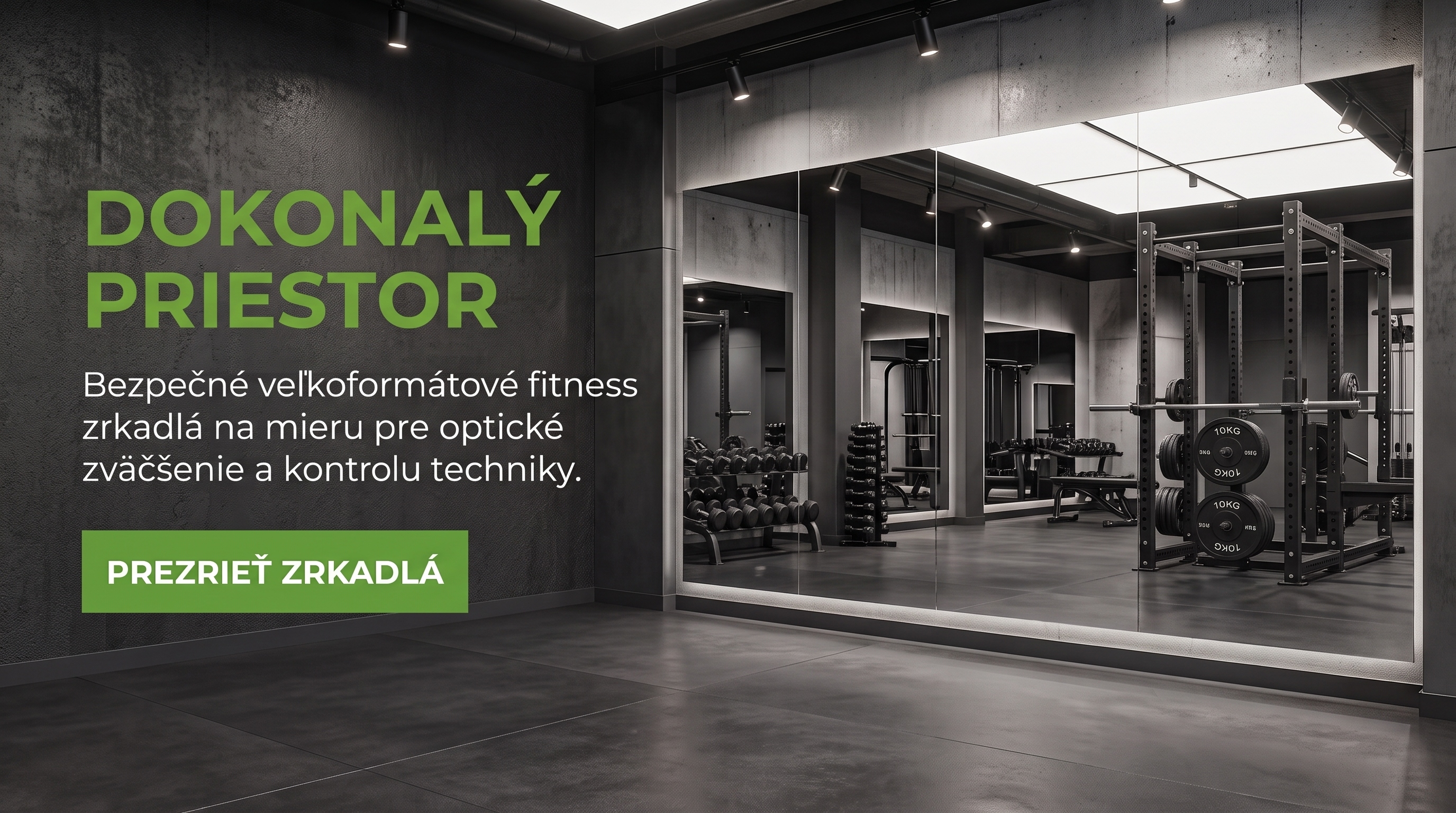 Bezpečné veľkoformátové fitness zrkadlá na mieru pre optické zväčšenie a kontrolu techniky.