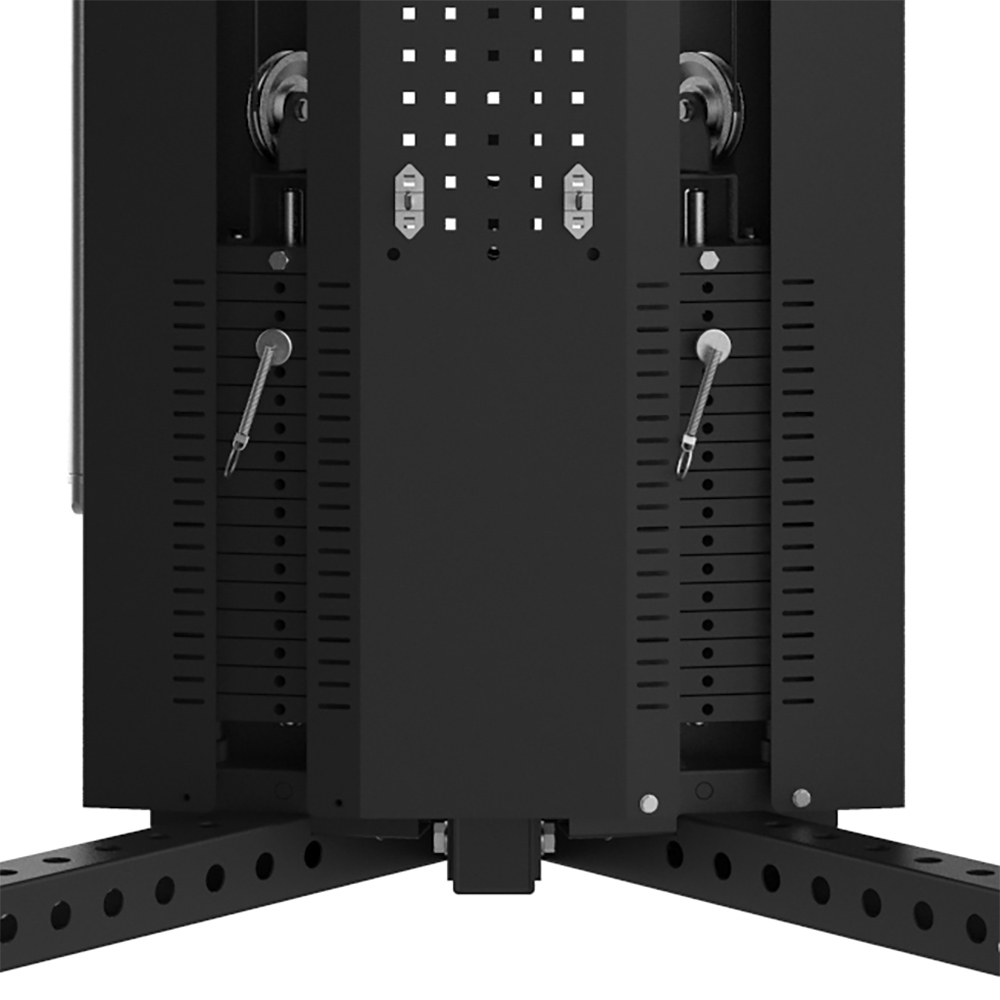 Functional Trainer & Half-Rack 2v1 B117C – detail nastaviteľných kladiek a rackovej časti