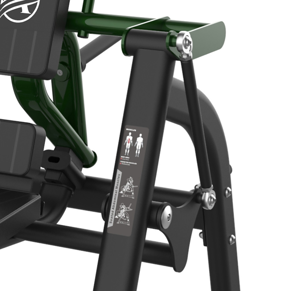 Abdominal Oblique Crunch B742 – detail pákového mechanizmu, čapov a robustného rámu