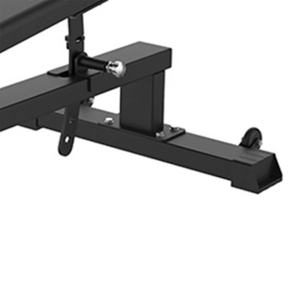 Adjustable Decline Bench B837 – detail transportného kolieska a zadnej základne