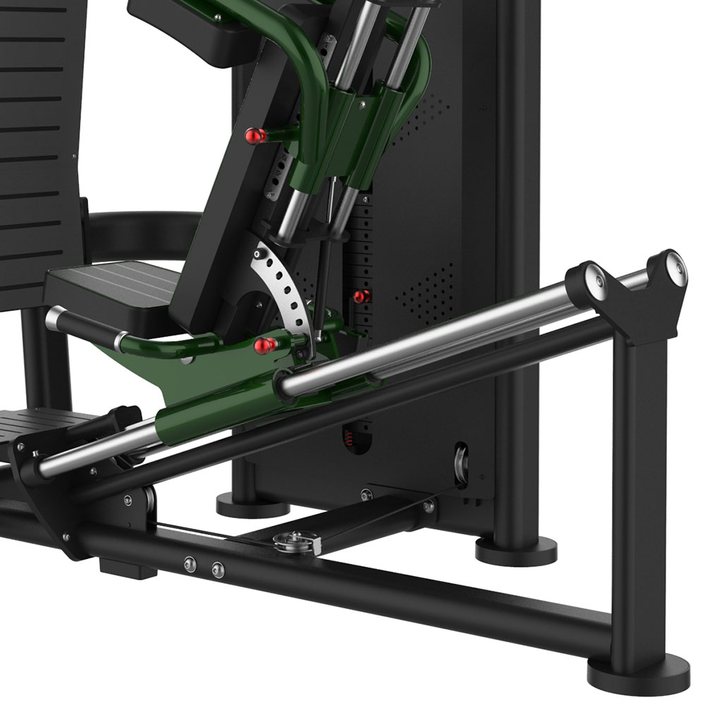 Seated Leg Press B7108 – detail vodiaceho mechanizmu a pohybovej časti
