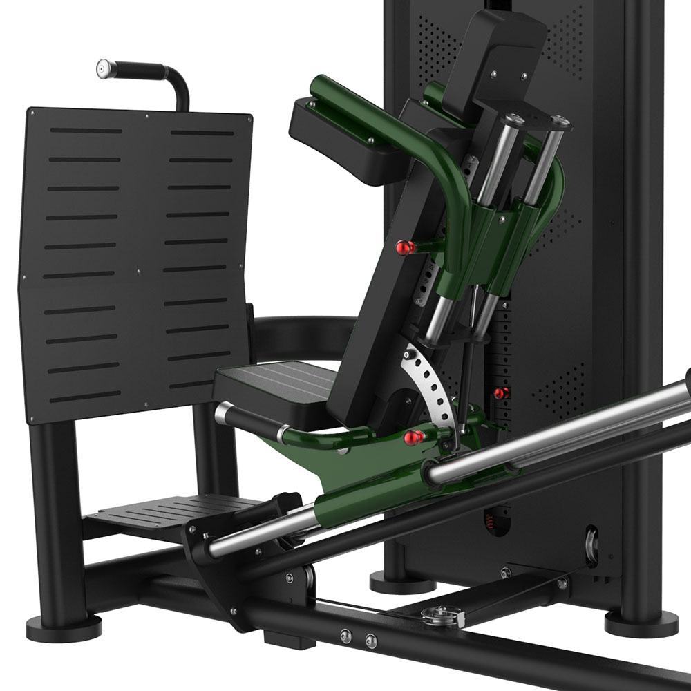 Seated Leg Press B7108 – detail stabilnej konštrukcie a základne