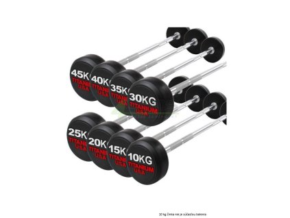 Fixné rovné činky 10–50 kg polyuretán 1050R