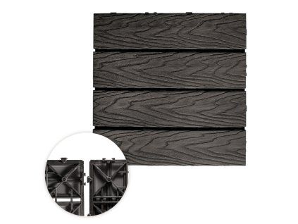 WPC terasová dlaždice 30×30 cm ŠEDÁ 1