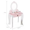 rozowa toaletka dla dzieci kinga z akcesoriami i krzeselkiem