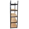 3649 10 kovovy regal 5 polic cerny 220x110x45cm nosnost 750kg