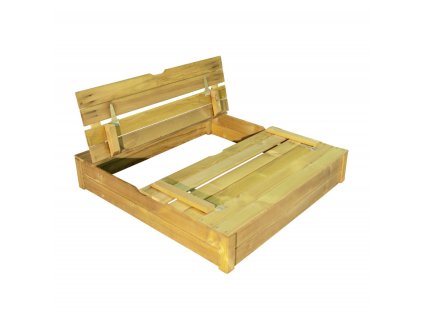 drewniana piaskownica dla dzieci z siedzeniami 120x120x62 cm