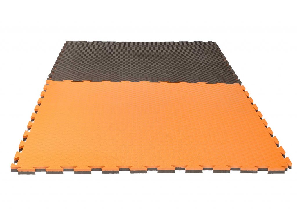 Tatami puzzle checker oranžová šedá2