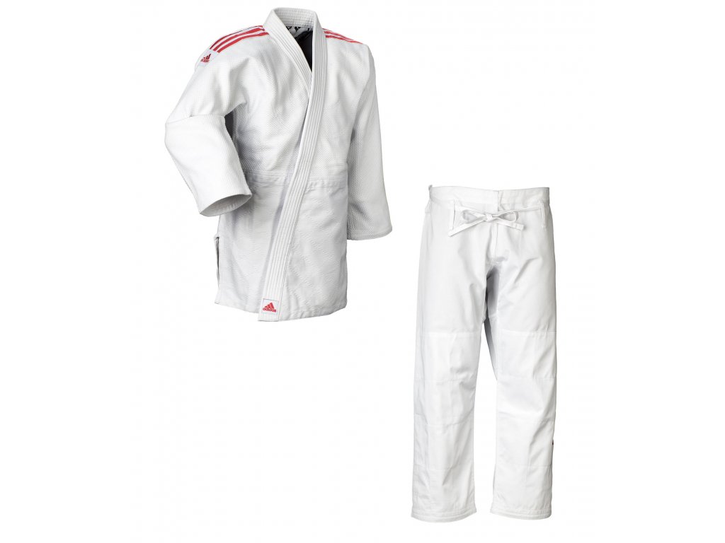 JUDO KIMONO ADIDAS QUEST J690 - červené pruhy - 4KARATE