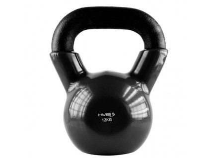 Kettlebell pokrytý vinylem HMS KNV12 12 kg, černý