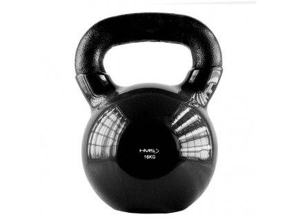 Kettlebell pokrytý vinylem HMS KNV16 16 kg, černý